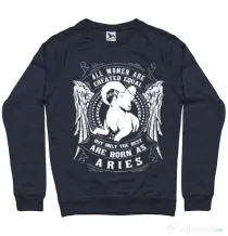 Bluza ADLER barbat The best women are born as Aries Denim inchis
