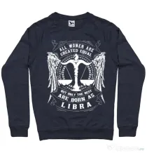 Bluza ADLER barbat The best women are born as Libra Denim inchis