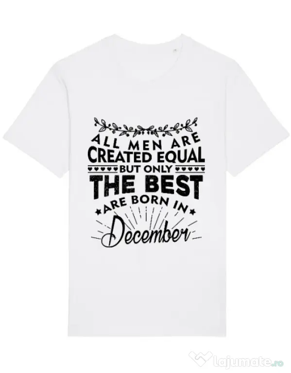 Tricou STANLEY STELLA barbat The best men are born in December Alb