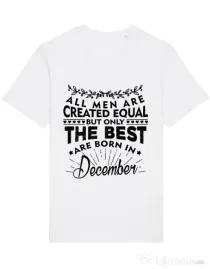 Tricou STANLEY STELLA barbat The best men are born in December Alb