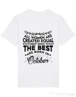 Tricou STANLEY STELLA barbat The best women are born in October Alb