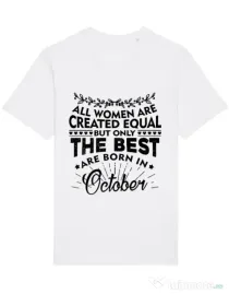 Tricou STANLEY STELLA barbat The best women are born in October Alb