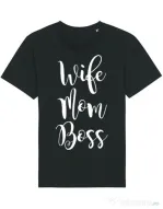 Tricou STANLEY STELLA barbat Wife mom boss Negru