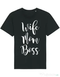 Tricou STANLEY STELLA barbat Wife mom boss Negru