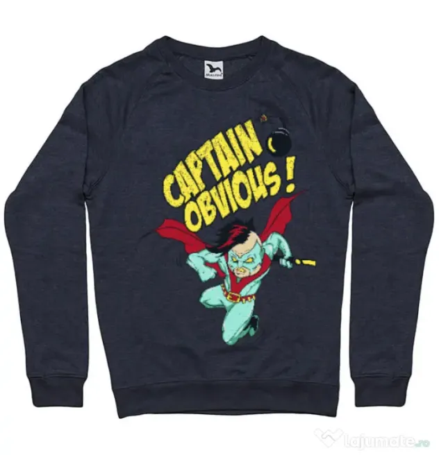 Bluza ADLER barbat Captain obvious Denim inchis
