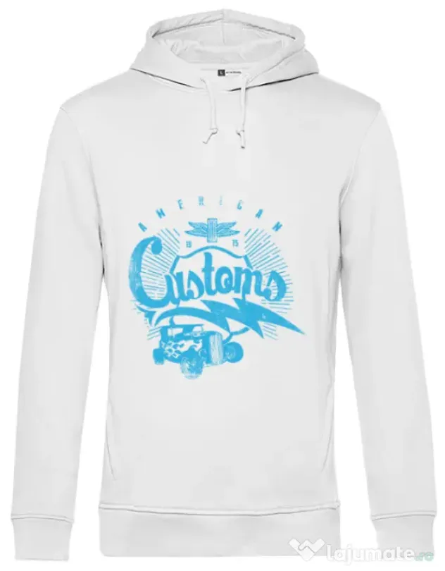 Hoodie barbat cu gluga American customs Alb