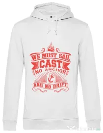 Hoodie barbat cu gluga Cast no anchor Alb