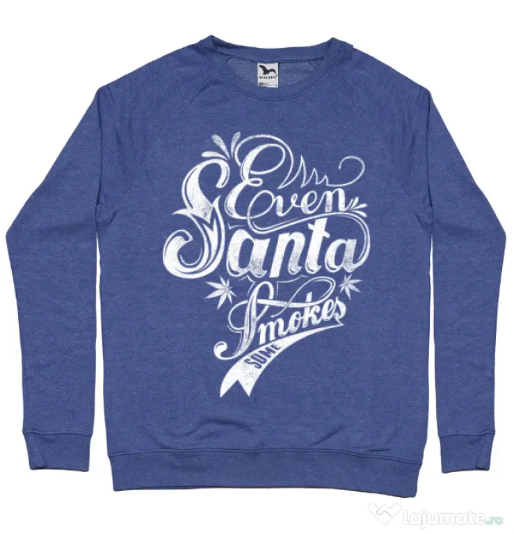 Bluza ADLER barbat Even santa smokes Albastru melanj