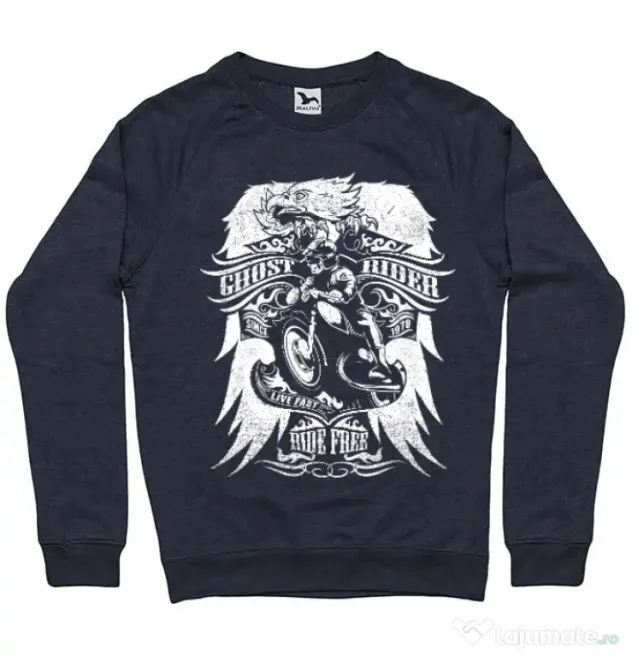 Bluza ADLER barbat Ghost rider Denim inchis