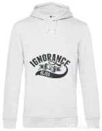 Hoodie barbat cu gluga Ignorance is bliss Alb