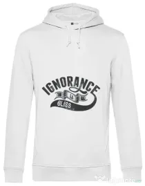Hoodie barbat cu gluga Ignorance is bliss Alb
