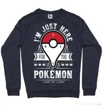 Bluza ADLER barbat Here for the Pokemon Denim inchis