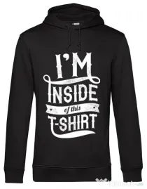 Hoodie barbat cu gluga Inside my tshirt Negru