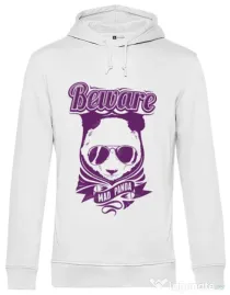 Hoodie barbat cu gluga Mad Panda Alb