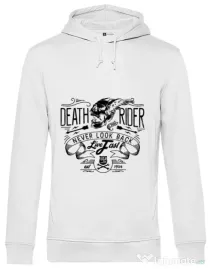 Hoodie barbat cu gluga Never look back Alb