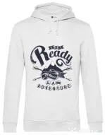 Hoodie barbat cu gluga Ready for adventure Alb