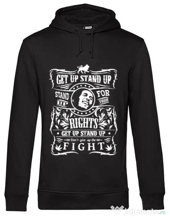 Hoodie barbat cu gluga Stand up for your rights Negru