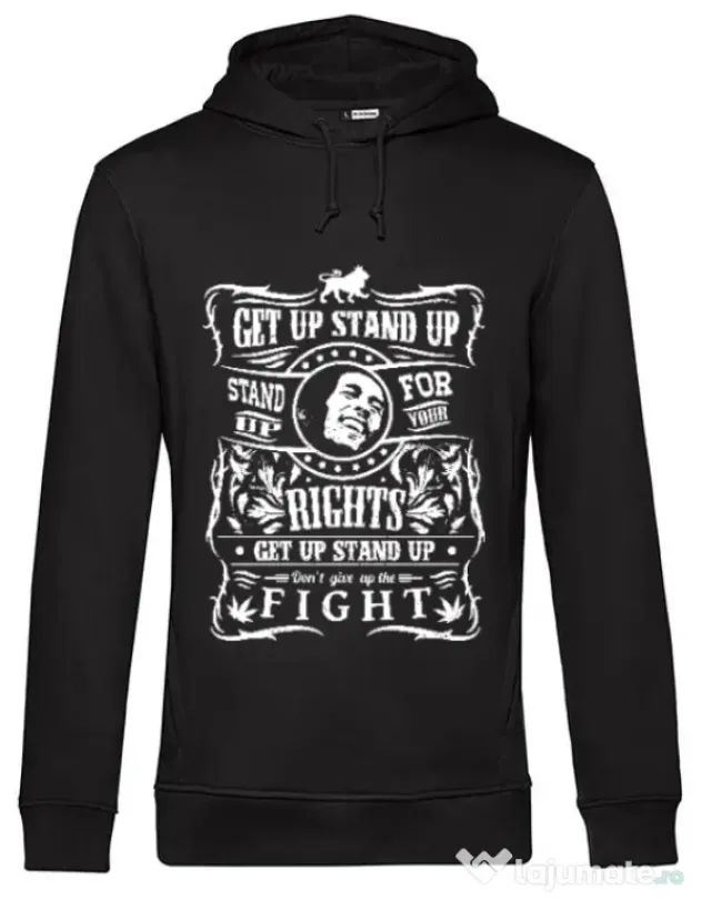 Hoodie barbat cu gluga Stand up for your rights Negru