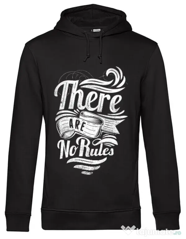 Hoodie barbat cu gluga There are no rules Negru