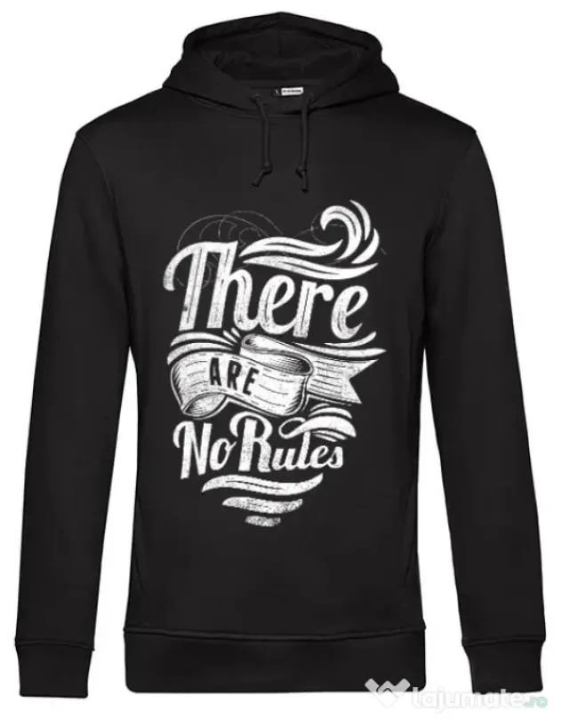Hoodie barbat cu gluga There are no rules Negru