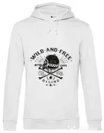 Hoodie barbat cu gluga Wild and free Alb