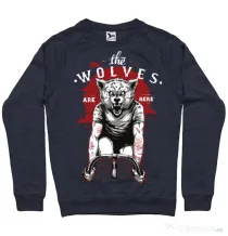 Bluza ADLER barbat The wolves are here Denim inchis