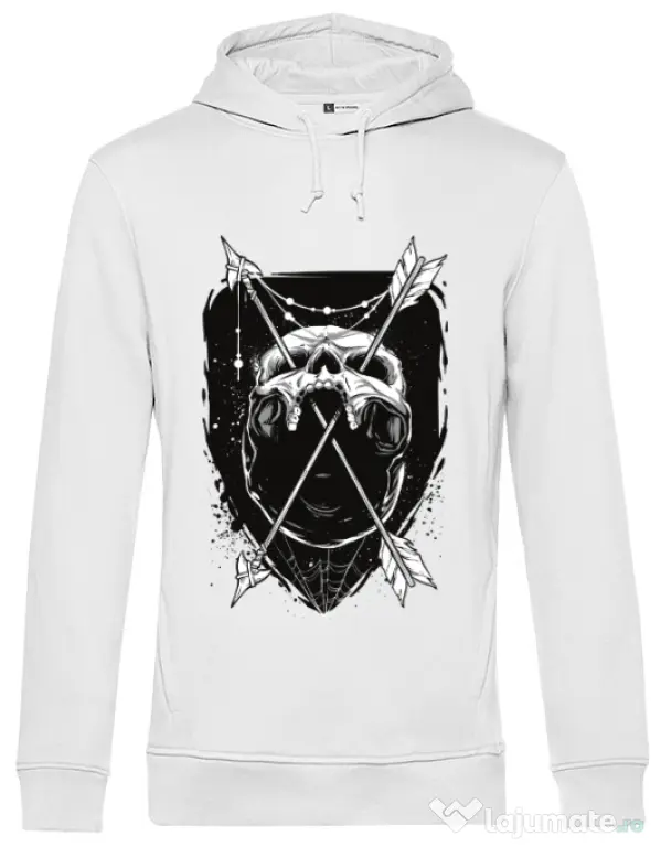 Hoodie barbat cu gluga Arrows Alb