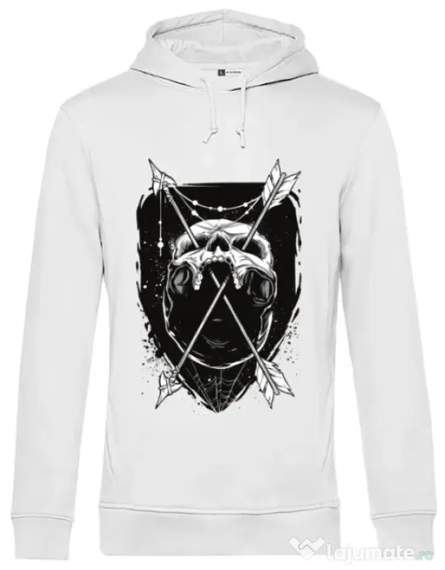 Hoodie barbat cu gluga Arrows Alb