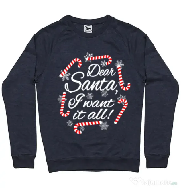 Bluza ADLER barbat Dear santa Denim inchis
