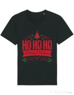 Tricou STANLEY STELLA barbat Ho ho ho Merry Christmas Negru