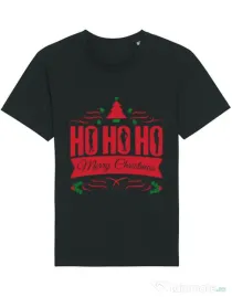 Tricou STANLEY STELLA barbat Ho ho ho Merry Christmas Negru