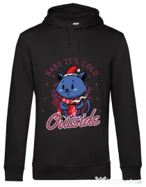 Hoodie barbat cu gluga Its cold outside Negru