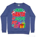 Bluza ADLER barbat My sister did it Albastru melanj