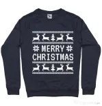 Bluza ADLER barbat Merry Christmas Ugly Sweater Denim inchis