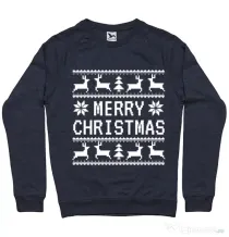 Bluza ADLER barbat Merry Christmas Ugly Sweater Denim inchis