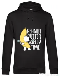 Hoodie barbat cu gluga Peanut butter jelly time Negru