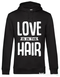 Hoodie barbat cu gluga Love is in the hair Negru