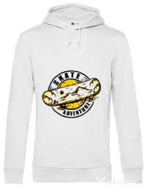 Hoodie barbat cu gluga Skate adventure Alb