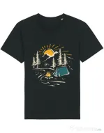 Tricou STANLEY STELLA barbat Camping Negru