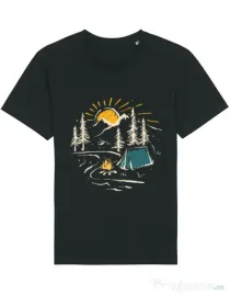Tricou STANLEY STELLA barbat Camping Negru