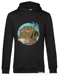 Hoodie barbat cu gluga Chill dog Negru