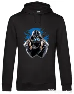 Hoodie barbat cu gluga Graffiti gas mask Negru