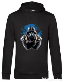 Hoodie barbat cu gluga Graffiti gas mask Negru