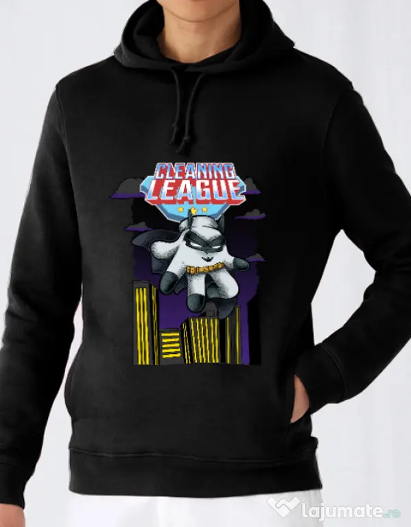 Hoodie barbat cu gluga Cleaning league Glove Negru
