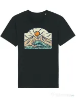 Tricou STANLEY STELLA barbat Mountain and wave Negru