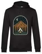 Hoodie barbat cu gluga Camp mountain night Negru