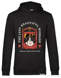 Hoodie barbat cu gluga The last message Negru