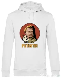 Hoodie barbat cu gluga Putin Tin Alb