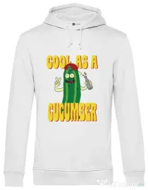 Hoodie barbat cu gluga Cool as cucumber Alb
