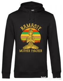 Hoodie barbat cu gluga Namaste motherfucker Negru